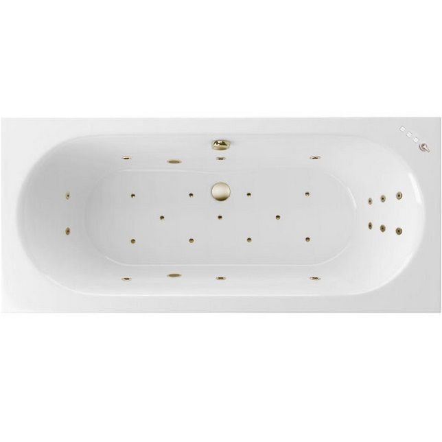 Ванна гидромассажная встраиваемая Excellent Oceana Slim ULTRA WAEX.OCE18S.ULTRA.BR 180x80 (белая глянцевая, бронза), каркас, слив-перелив