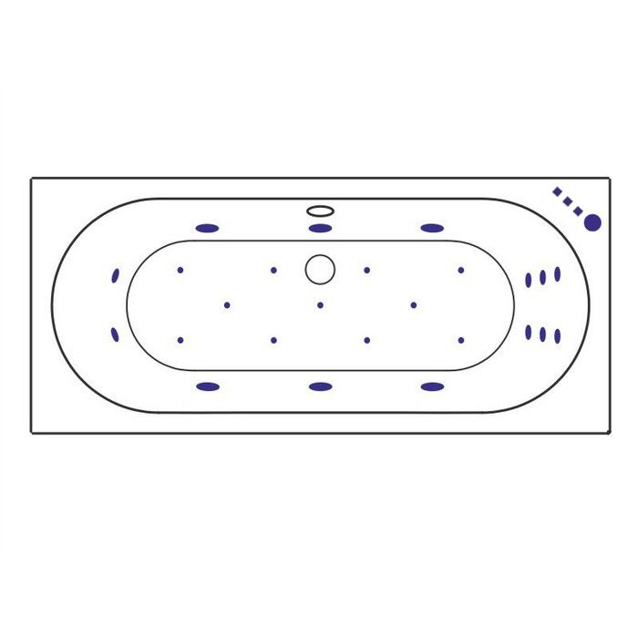 Ванна гидромассажная встраиваемая Excellent Oceana Slim ULTRA WAEX.OCE18S.ULTRA.BR 180x80 (белая глянцевая, бронза), каркас, слив-перелив