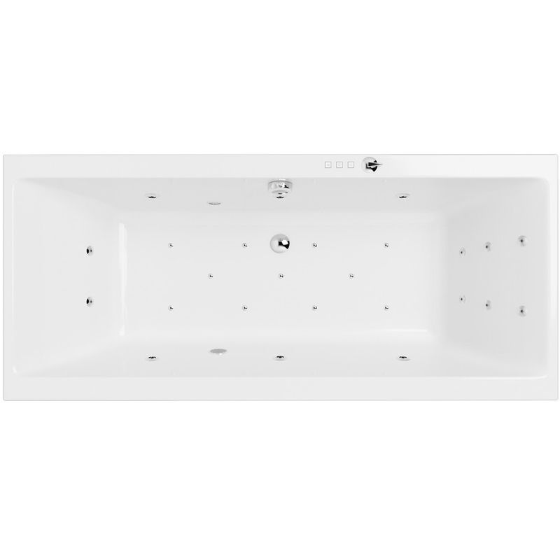 Ванна гидромассажная встраиваемая Excellent Pryzmat Slim ULTRA WAEX.PRY18S.ULTRA.CR 180x80 (белый глянцевый, хром), каркас, слив-перелив