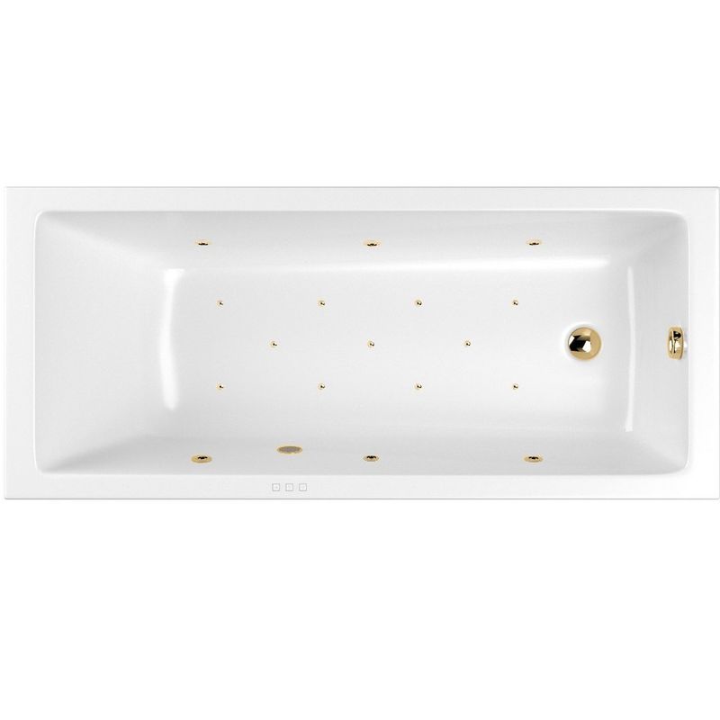 Ванна гидромассажная встраиваемая Whitecross Wave Slim RELAX 0111.150070.100.RELAX.GL 150x70 (золотой, белый), каркас, слив-перелив