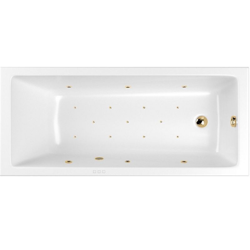 Ванна гидромассажная встраиваемая Whitecross Wave Slim RELAX 0111.160080.100.RELAX.GL 160x80 (золотой, белый), каркас, слив-перелив