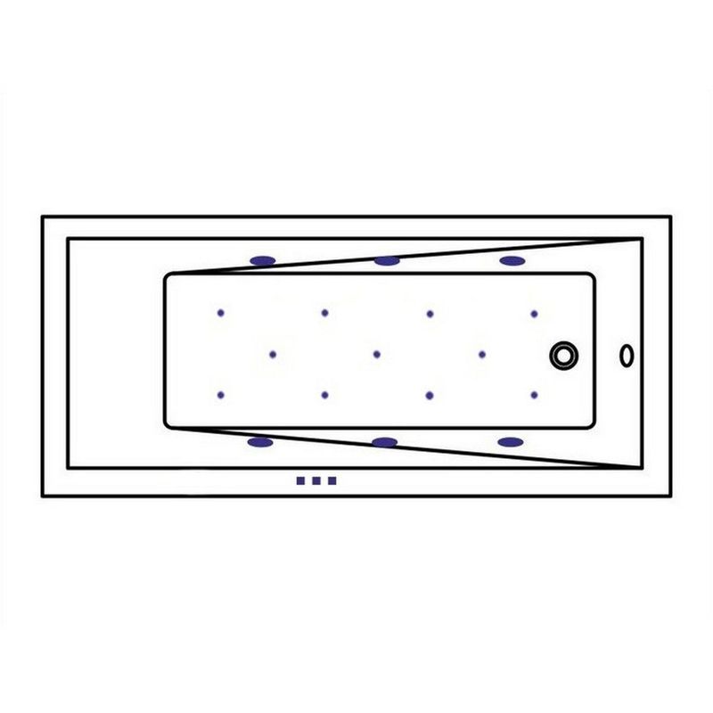 Ванна гидромассажная пристенная Whitecross Wave RELAX 0101.160080.100.RELAX.GL 160x80 (золотой, белый), каркас, слив-перелив