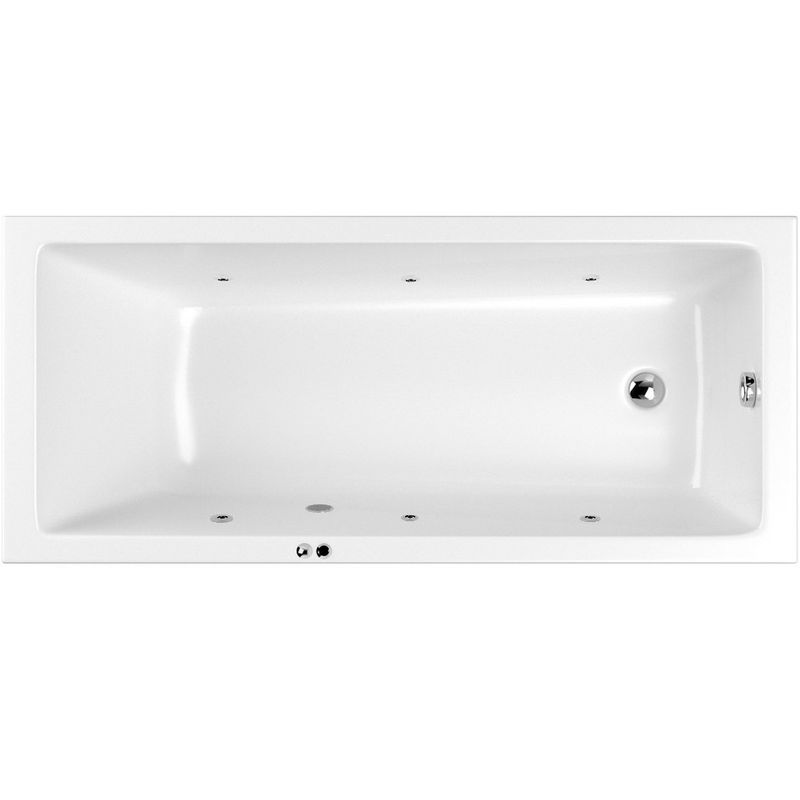 Ванна гидромассажная встраиваемая Whitecross Wave Slim SOFT 0111.150070.100.SOFT.CR 150x70 (белый глянцевый, хром), каркас, слив-перелив