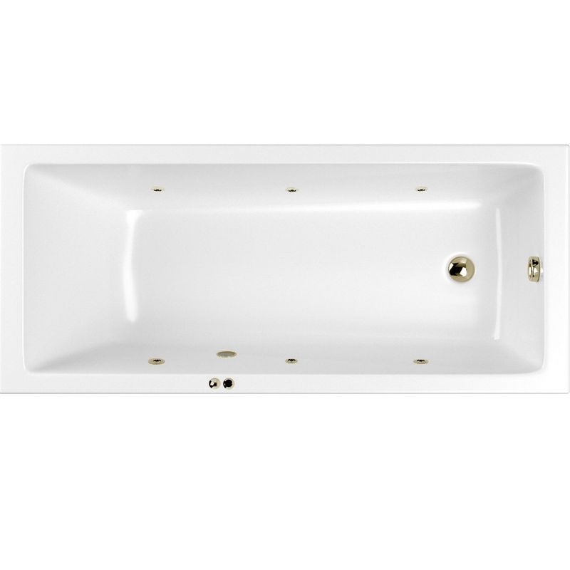 Ванна гидромассажная встраиваемая Whitecross Wave Slim SOFT 0111.160080.100.SOFT.BR 160x80 (белый глянцевый, бронза), каркас, слив-перелив