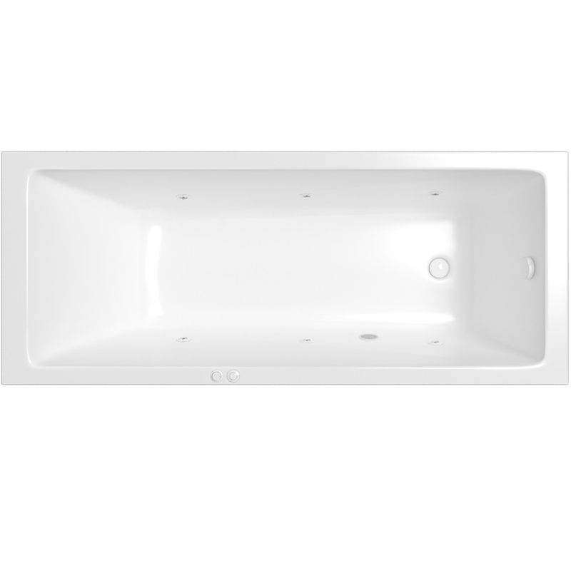 Ванна гидромассажная встраиваемая Whitecross Wave Slim SOFT 0111.160080.100.SOFT.WH 160x80 (белый глянцевый), каркас, слив-перелив