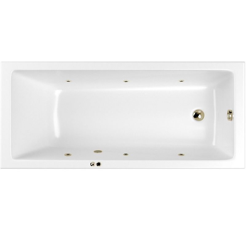 Ванна гидромассажная встраиваемая Whitecross Wave Slim SOFT 0111.170070.100.SOFT.BR 170x70 (белый глянцевый, бронза), каркас, слив-перелив