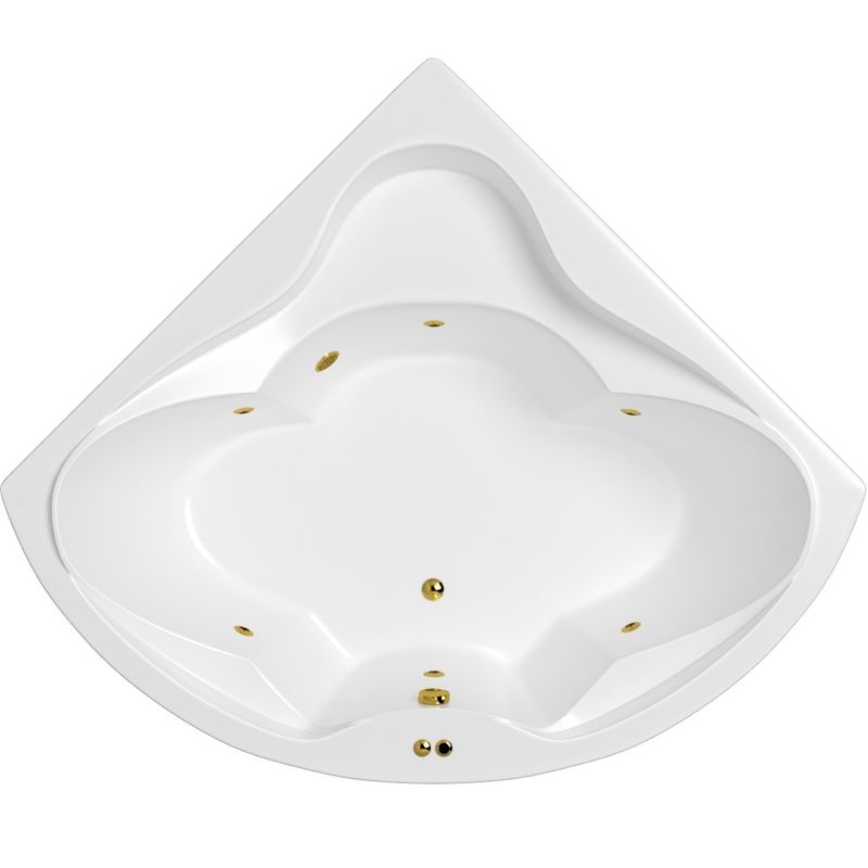 Ванна гидромассажная Whitecross Konsul SOFT 0110.150150.100.SOFT.GL 150x150 (белый глянцевый, золотой), каркас, слив-перелив