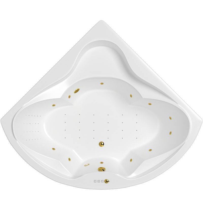 Ванна гидромассажная Whitecross Konsul NANO 0110.150150.100.NANO.GL 150x150 (белый глянцевый, золотой), каркас, слив-перелив