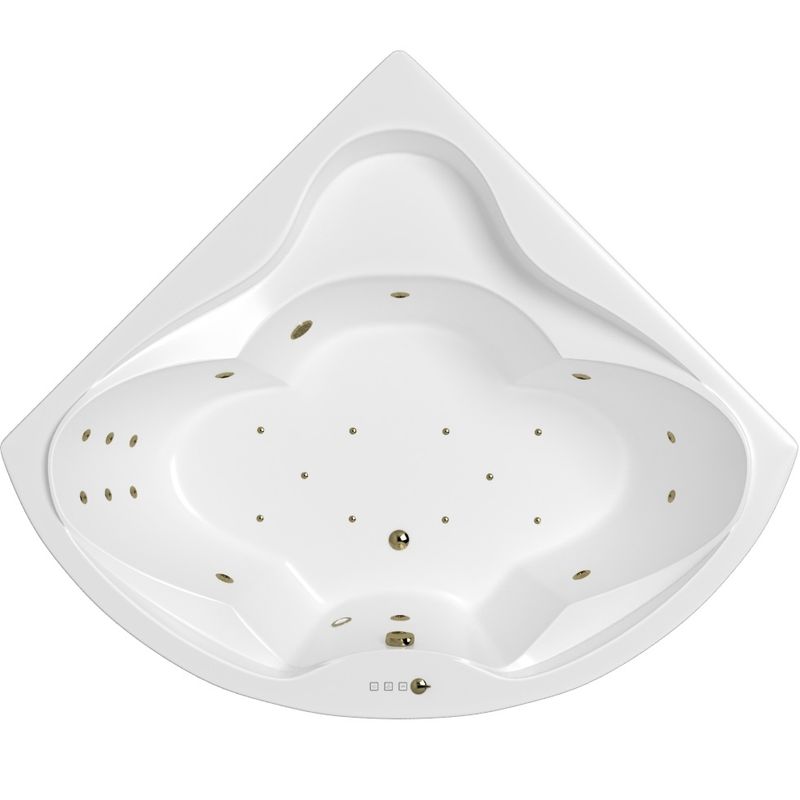 Ванна гидромассажная Whitecross Konsul ULTRA 0110.150150.100.ULTRA.BR 150x150 (белый глянцевый, бронза), каркас, слив-перелив