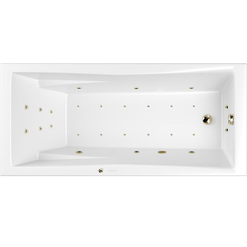 Ванна гидромассажная Whitecross Palace ULTRA 0104.180080.100.ULTRA.BR 180x80 (белый глянцевый, бронза), каркас, слив-перелив