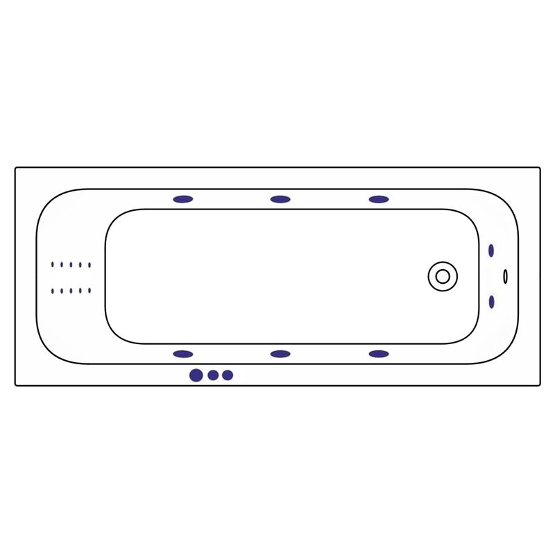 Ванна гидромассажная Whitecross Vibe SMART NANO 0105.170070.100.SMARTNANO.CR 170x70 (белый глянцевый, хром), каркас, слив-перелив