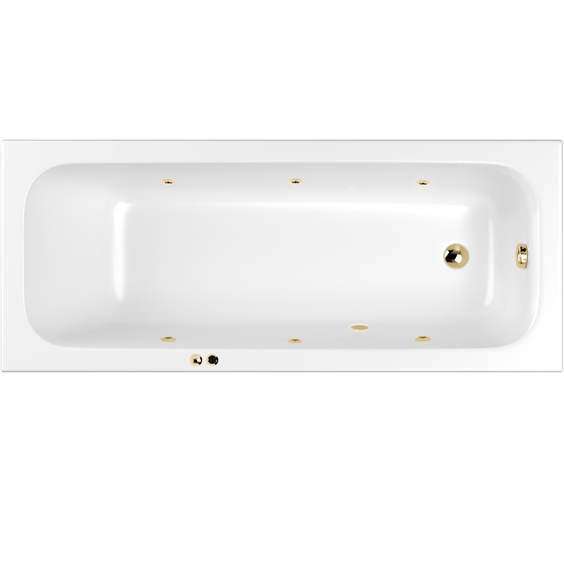 Ванна гидромассажная Whitecross Vibe SOFT 0105.180075.100.SOFT.GL 180x75 (золотой, белый), каркас, слив-перелив