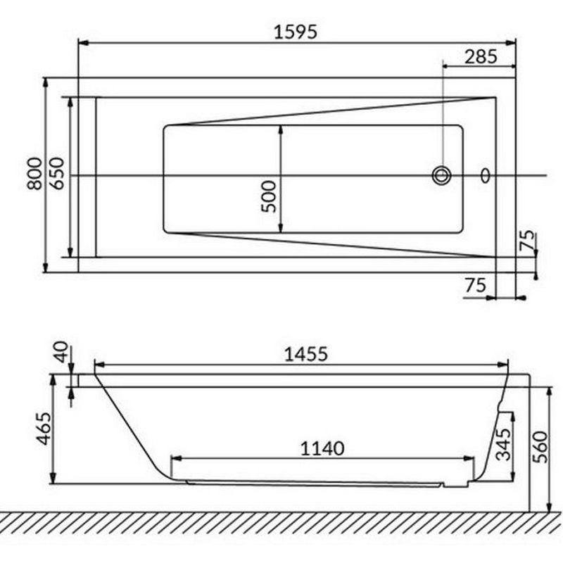 Ванна гидромассажная Whitecross Wave LINE NANO 0101.160080.100.LINENANO.CR 160x80 (хром, белый), каркас, слив-перелив