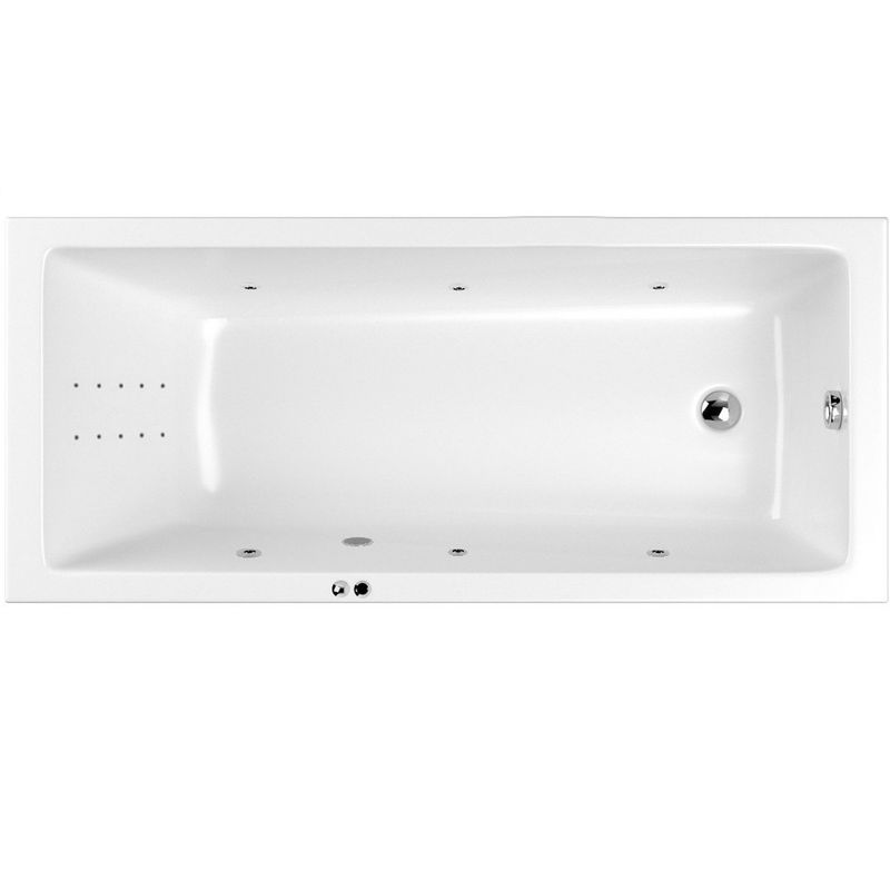 Ванна гидромассажная Whitecross Wave LINE NANO 0101.170070.100.LINENANO.CR 170x70 (хром, белый), каркас, слив-перелив