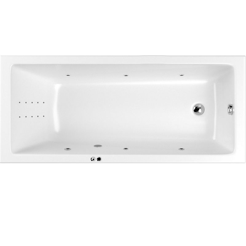 Ванна гидромассажная Whitecross Wave LINE NANO 0101.170075.100.LINENANO.CR 170x75 (хром, белый), каркас, слив-перелив