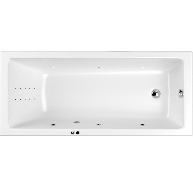 Ванна гидромассажная Whitecross Wave Slim LINE NANO 0111.170075.100.LINENANO.CR 170x75 (хром, белый), каркас, слив-перелив