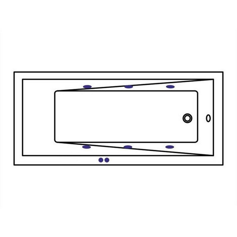 Ванна гидромассажная Whitecross Wave Slim SOFT 0111.160070.100.SOFT.GL 160x70 (белый глянцевый, золотой), каркас, слив-перелив