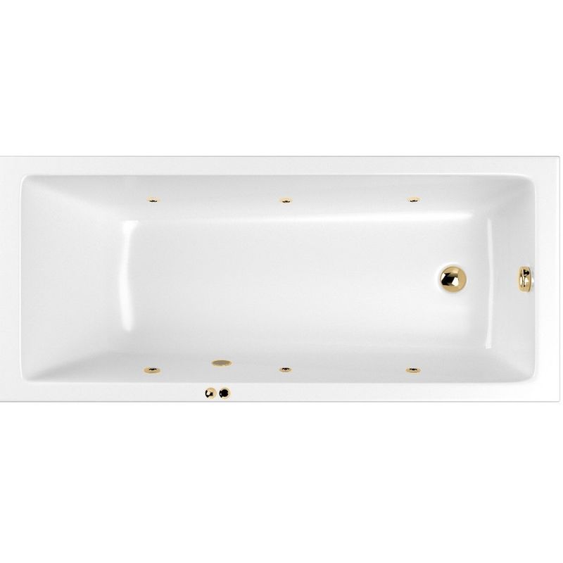 Ванна гидромассажная Whitecross Wave Slim SOFT 0111.170075.100.SOFT.GL 170x75 (белый глянцевый, золотой), каркас, слив-перелив