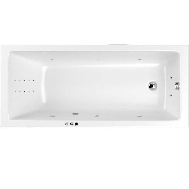 Ванна гидромассажная Whitecross Wave SMART NANO 0101.160080.100.SMARTNANO.CR 160x80 (хром, белый), каркас, слив-перелив