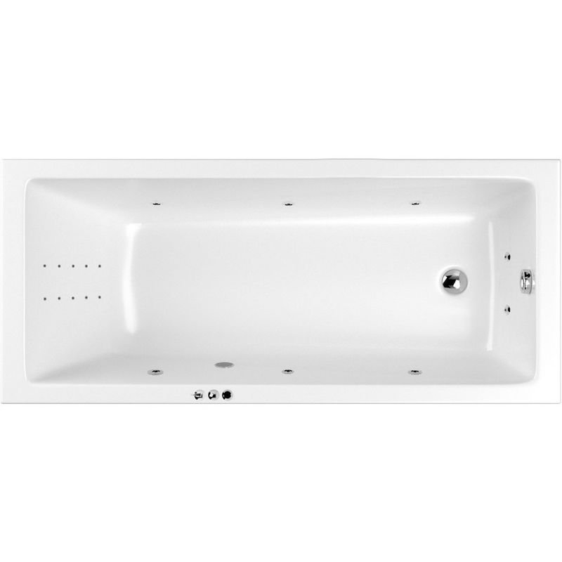Ванна гидромассажная Whitecross Wave SMART NANO 0101.180080.100.SMARTNANO.CR 180x80 (хром, белый), каркас, слив-перелив
