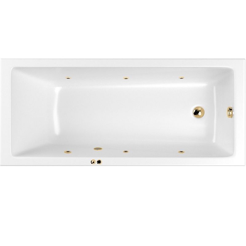 Ванна гидромассажная Whitecross Wave SOFT 0101.180080.100.SOFT.GL 180x80 (белый глянцевый, золотой), каркас, слив-перелив