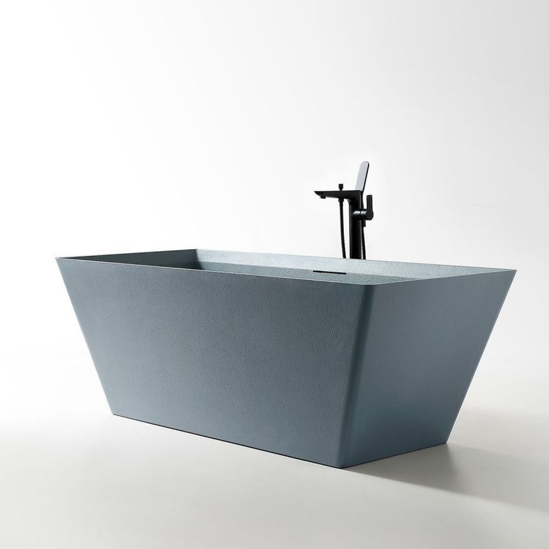 Ванна отдельностоящая  из искусственного камня Abber Berlin AM9912G 170x75x60 (серый матовый), слив-перелив