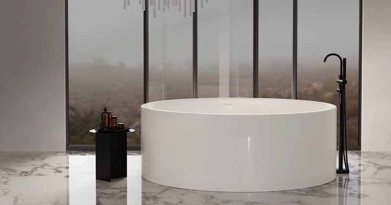 Ванна отдельностоящая Salini S-Sense Isola 101111GF  200x200x71 (покраска RAL полностью, глянцевый), донный клапан, сифон, слив-перелив