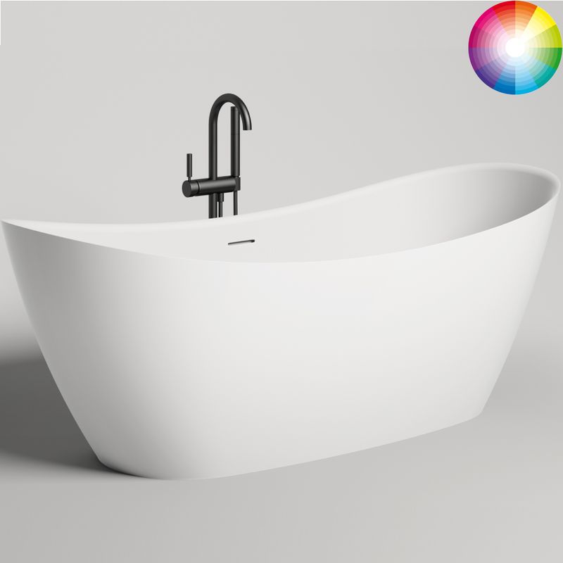 Ванна отдельностоящая Salini S-Sense Noemi 101811GF 185х81х71.5 (покраска полностью, глянцевый), донный клапан, накладка, сифон, слив-перелив
