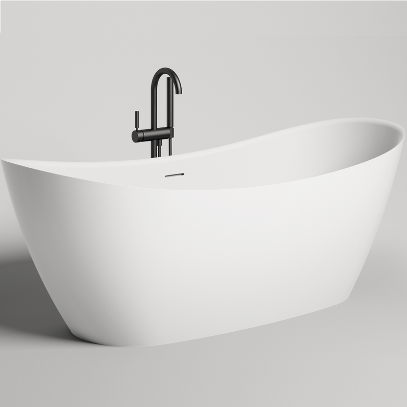 Ванна отдельностоящая Salini S-Stone Noemi 101811SM 185х81х71.5 (белый матовый), донный клапан, накладка, сифон, слив-перелив