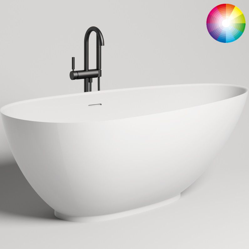 Ванна отдельностоящая Salini S-Stone Paola 101511SMF 160x77x57 (покраска RAL полностью, матовый), донный клапан, сифон, слив-перелив