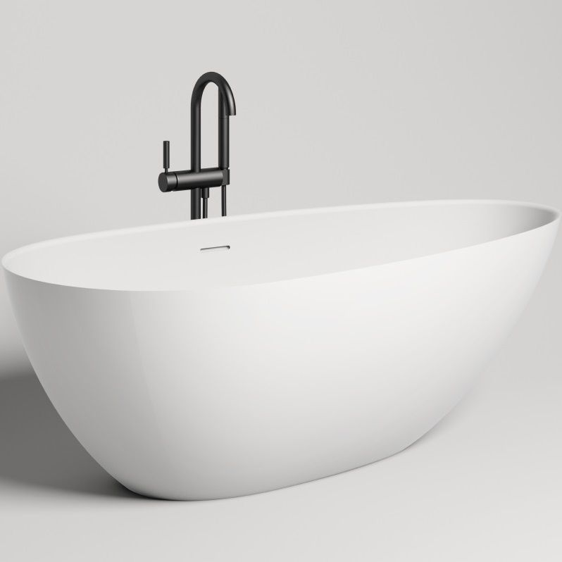 Ванна отдельностоящая Salini S-Stone Paola 101611SM 160x77x54 (белый матовый), донный клапан, сифон, слив-перелив