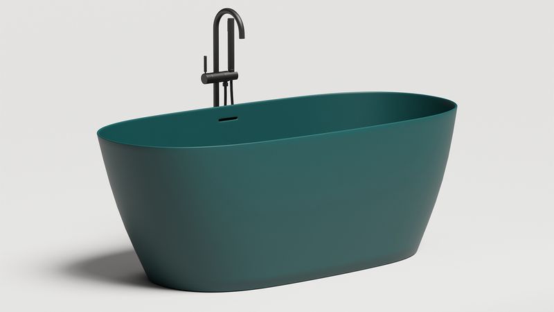 Ванна отдельностоящая Salini Sofia S-Stone 102521MF 163x75x58 (покраска RAL полностью, матовый), донный клапан, сифон, слив-перелив