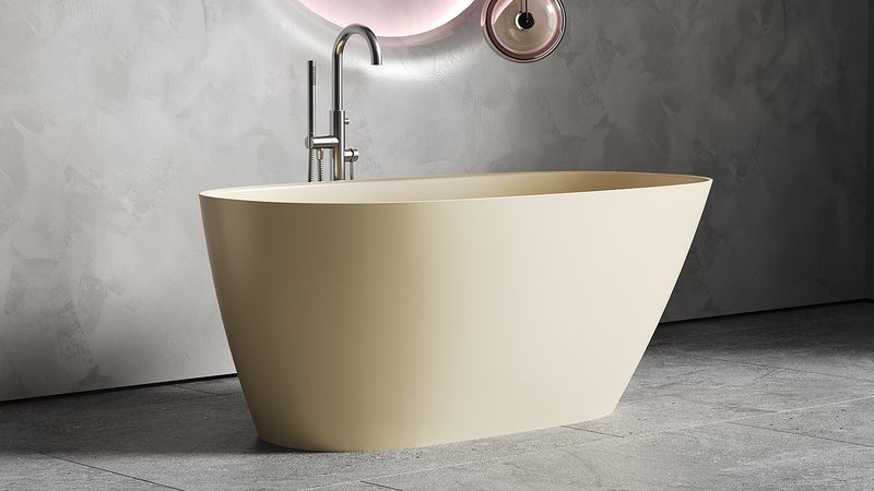 Ванна отдельностоящая Salini Sofia S-Stone 102528MF 150x75x60.5 (покраска RAL полностью, матовый), донный клапан, сифон, слив-перелив
