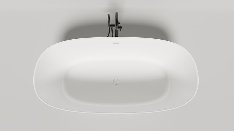 Ванна отдельностоящая Salini Sofia S-Stone 102529MF 185x90x60.5 (покраска RAL полностью, матовый), донный клапан, сифон, слив-перелив