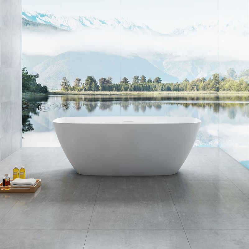 Ванна отдельностоящая Vincea Solid Surface VBT-6S02MW 170x72 (белый матовый) , слив-перелив в комплекте