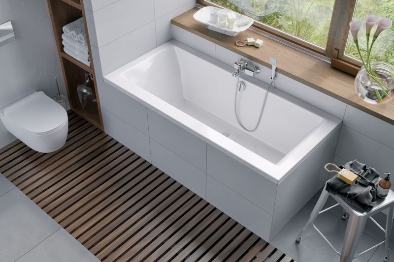 Ванна пристенная акриловая Excellent Pryzmat WAEX.PRY18WH 180x80 (белый глянец), без слива-перелива