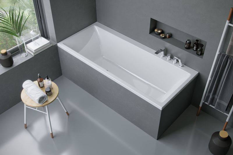 Ванна пристенная акриловая Excellent Pryzmat WAEX.PRY18WH 180x80 (белый глянец), без слива-перелива