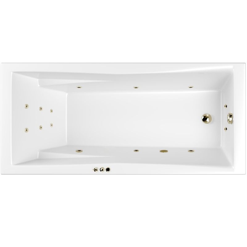 Ванна пристенная акриловая Whitecross Palace SMART 0104.170075.100.SMART.BR 170x75 (белый глянцевый, бронза), каркас, слив-перелив