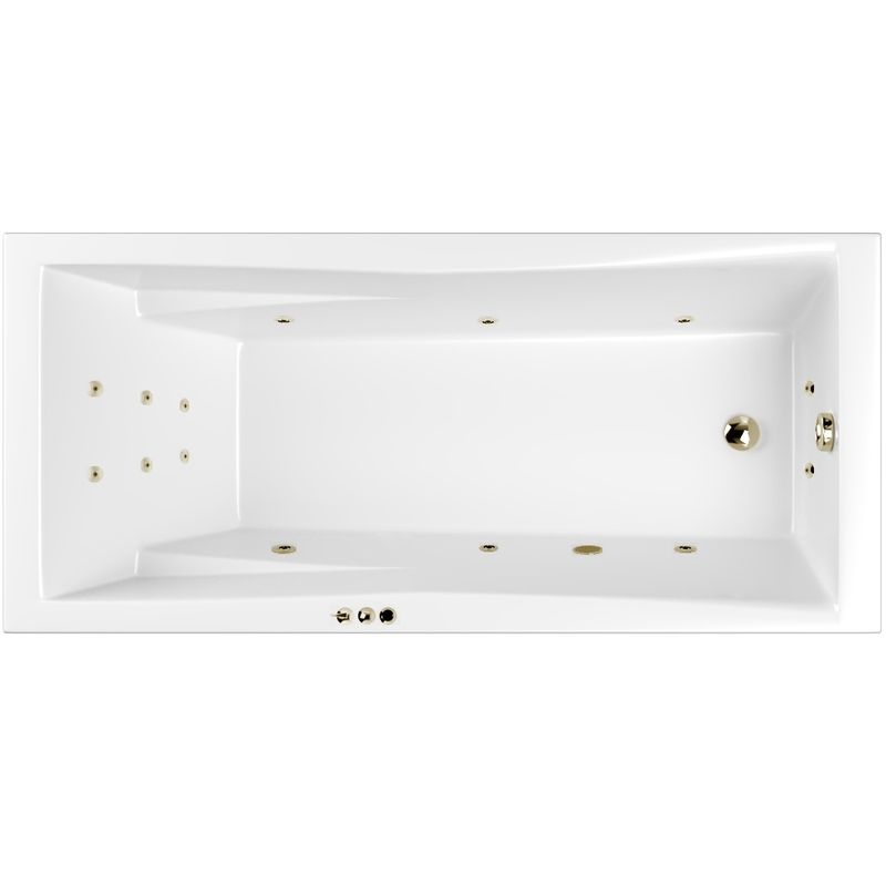 Ванна пристенная акриловая Whitecross Palace SMART 0104.180080.100.SMART.BR (белый глянцевый, бронза), каркас, слив-перелив