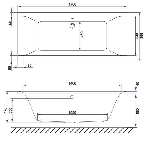 Ванна пристенная акриловая Whitecross Savia Duo 0103.170080.100 170x80 (белый глянцевый), без слива-перелива