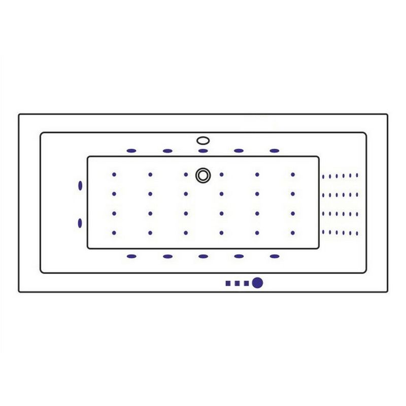 Ванна гидромассажная акриловая Whitecross Savia Duo NANO 0103.170080.100.NANO.CR 170x80 (белый глянцевый, хром), каркас, слив-перелив