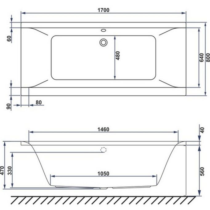 Ванна гидромассажная акриловая Whitecross Savia Duo ULTRA 0103.170080.100.ULTRA.CR 170x80 (белый глянцевый, хром), каркас, слив-перелив