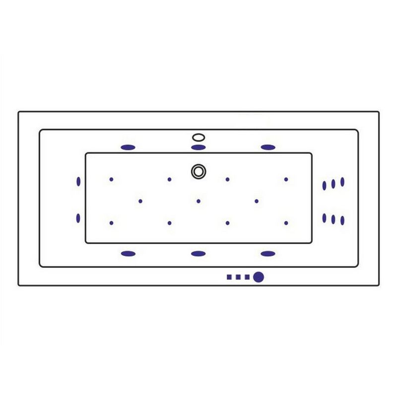 Ванна гидромассажная акриловая Whitecross Savia Duo ULTRA 0103.170080.100.ULTRA.CR 170x80 (белый глянцевый, хром), каркас, слив-перелив