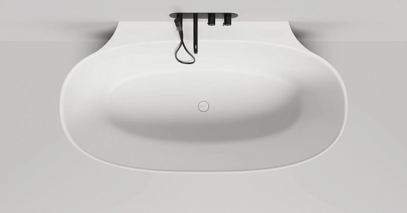 Ванна пристенная Salini S-Sense Alda Wall 101915G 170.7x90.5x61 (белый глянцевый), донный клапан, сифон, слив-перелив