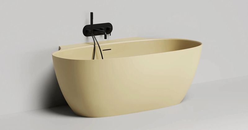 Ванна пристенная Salini S-Sense Alda Wall 101915GF 170.7x90.5x61 (покраска RAL полностью, глянцевый), донный клапан, сифон, слив-перелив