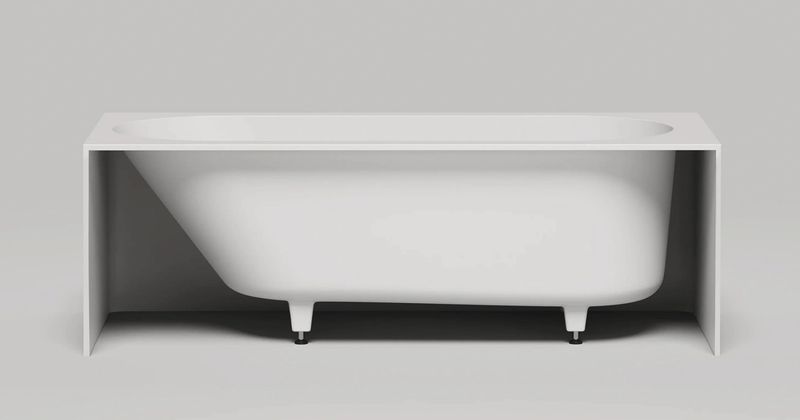 Ванна пристенная Salini S-Sense Fabia 102611G 170x75x60 (белый глянцевый), донный клапан, сифон, слив-перелив