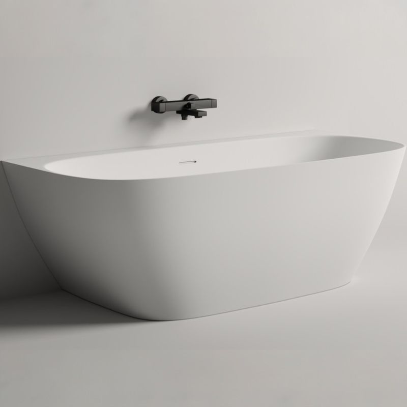 Ванна пристенная Salini S-Sense Sofia Wall 102512G 170x80x58 (белый глянцевый), донный клапан, сифон, слив-перелив