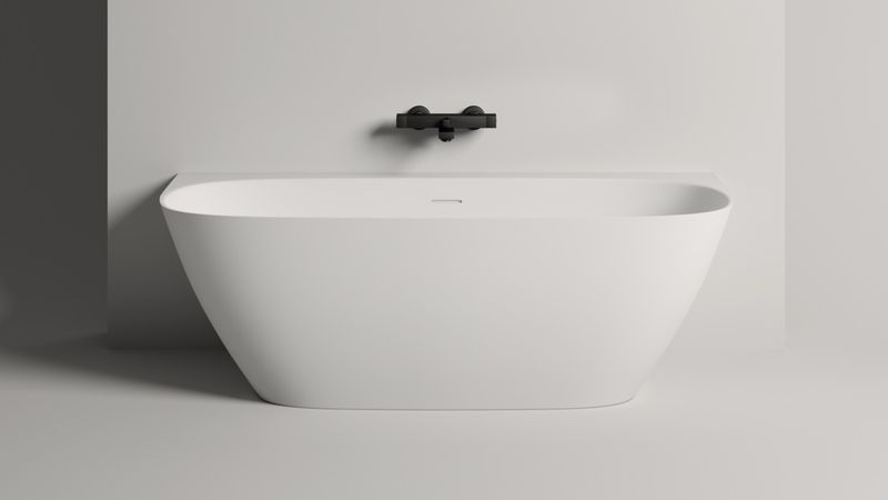 Ванна пристенная Salini S-Sense Sofia Wall 102512GF 170x80x58 (покраска RAL полностью, глянцевый), донный клапан, сифон, слив-перелив
