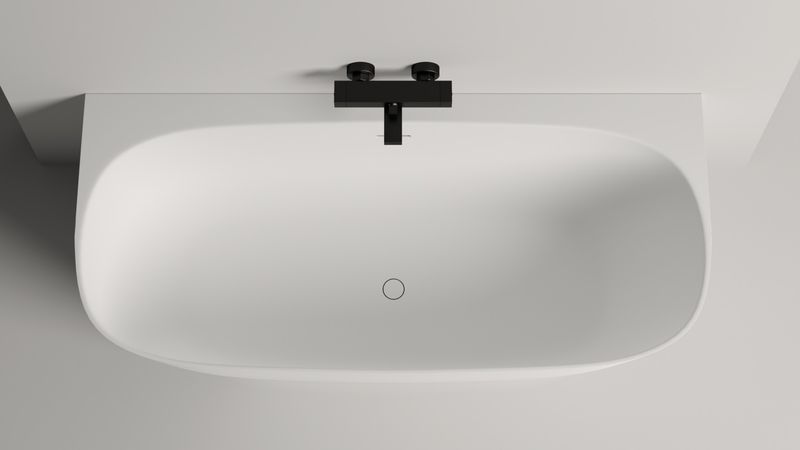 Ванна пристенная Salini S-Stone Sofia Wall 102522MF 170x80x58 (покраска RAL полностью матовый), донный клапан, сифон, слив-перелив