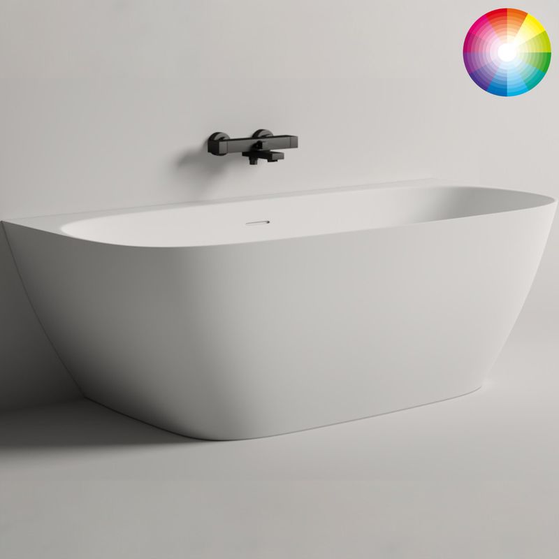 Ванна пристенная Salini S-Stone Sofia Wall 102522MF 170x80x58 (покраска RAL полностью матовый), донный клапан, сифон, слив-перелив